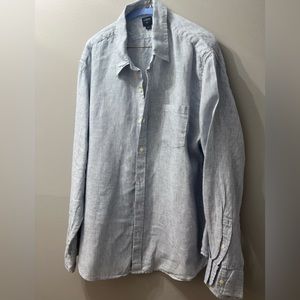 J Crew Mens Linen Blend Button Down Shirt